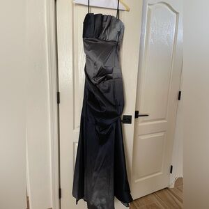 Betsy & Adam evening dress; grey/ombre